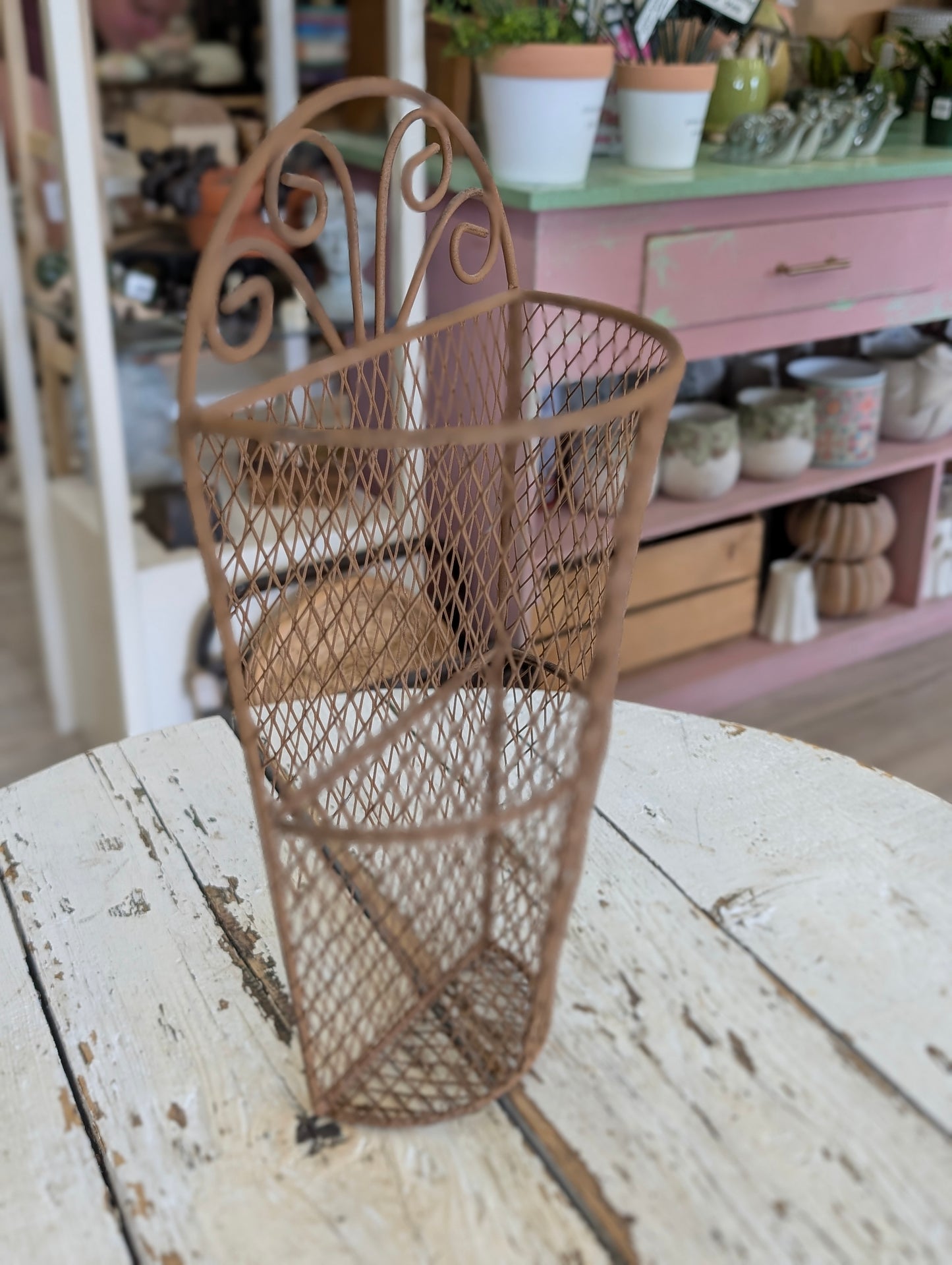 Hanging metal basket