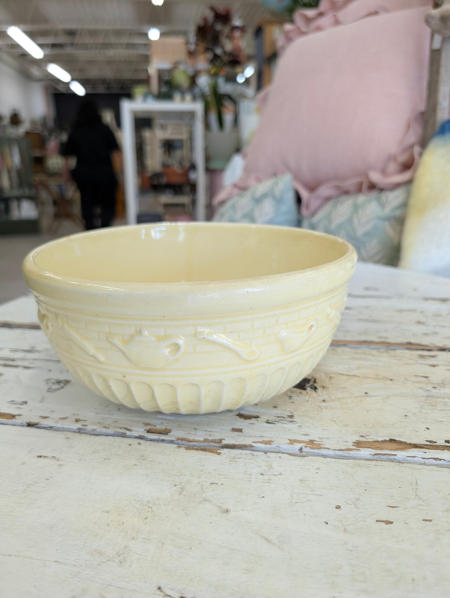 Vintage RRP Co. yellow ceramic mixing bowl