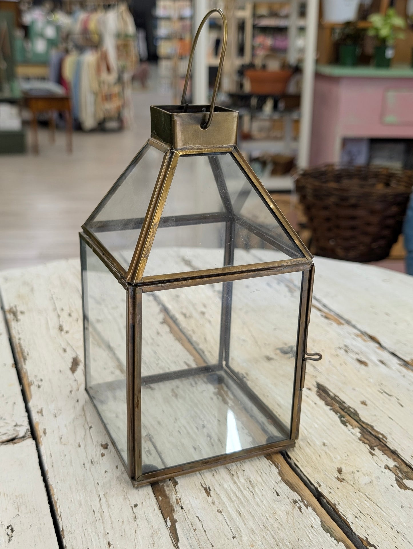 Brass candle lantern