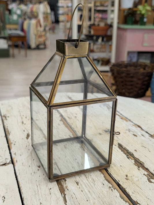 Brass candle lantern