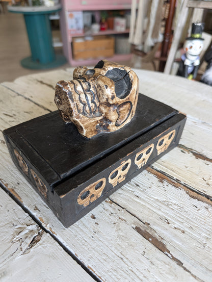 Skull wooden box