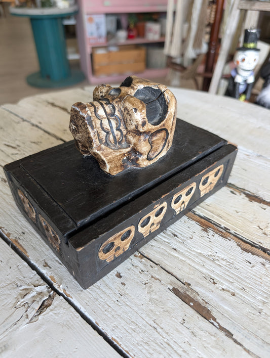 Skull wooden box
