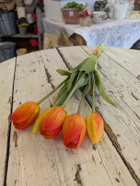 16"  Fresh Touch Orange Tulips