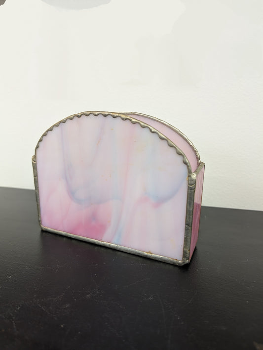 Pink glass napkin holder