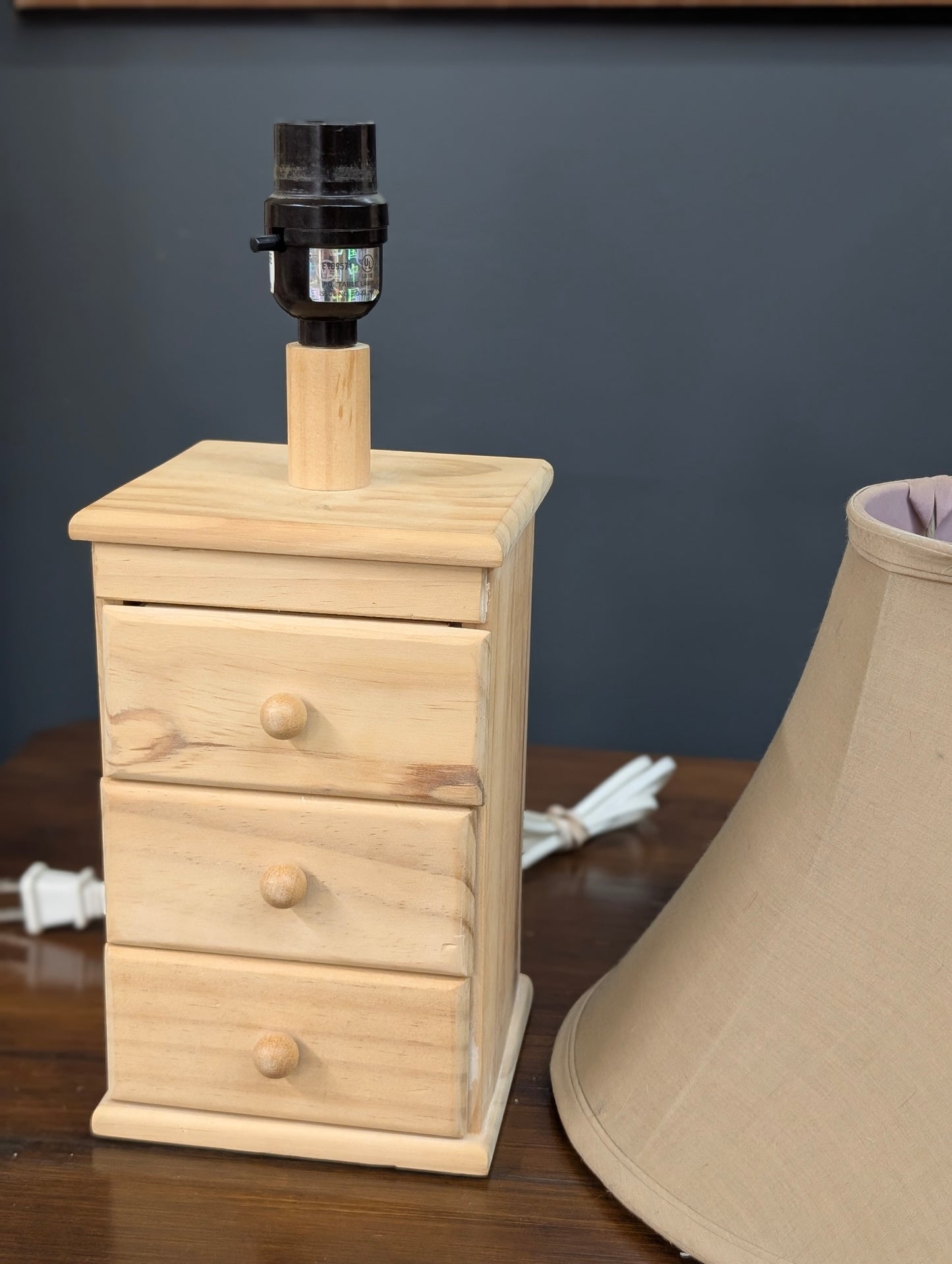 Wooden lamp drawers