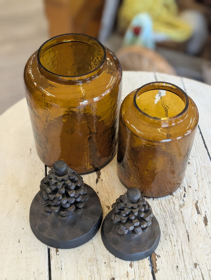 Amber glass canister