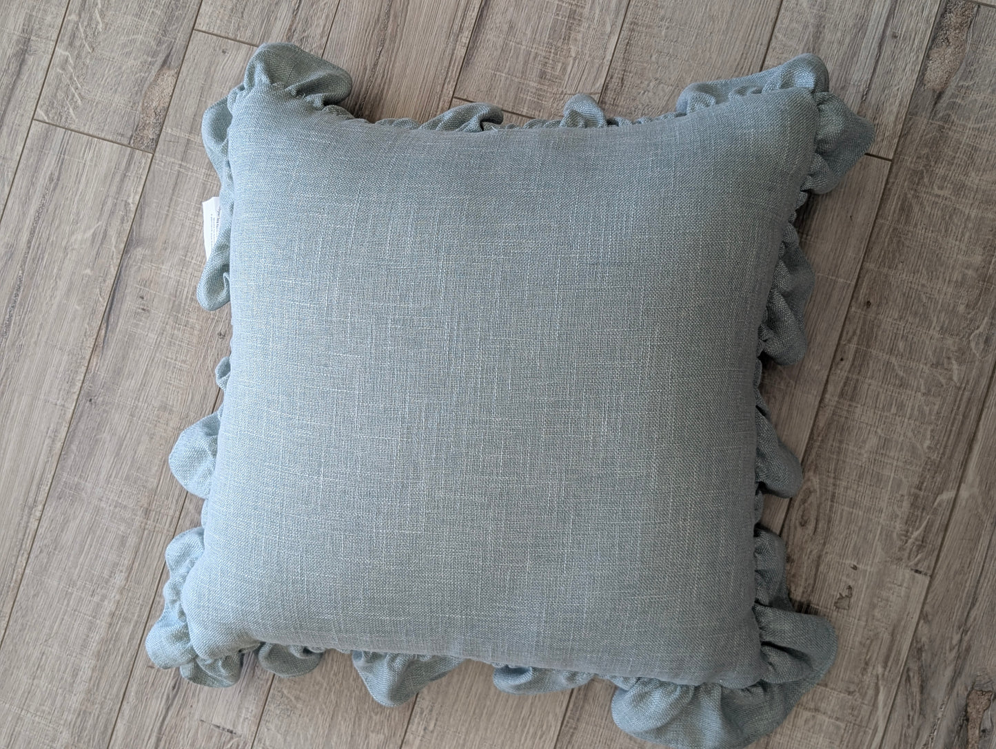 Blue ruffle pillow