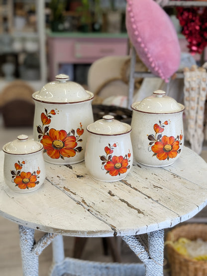 Set of vintage velancia kitchen containers