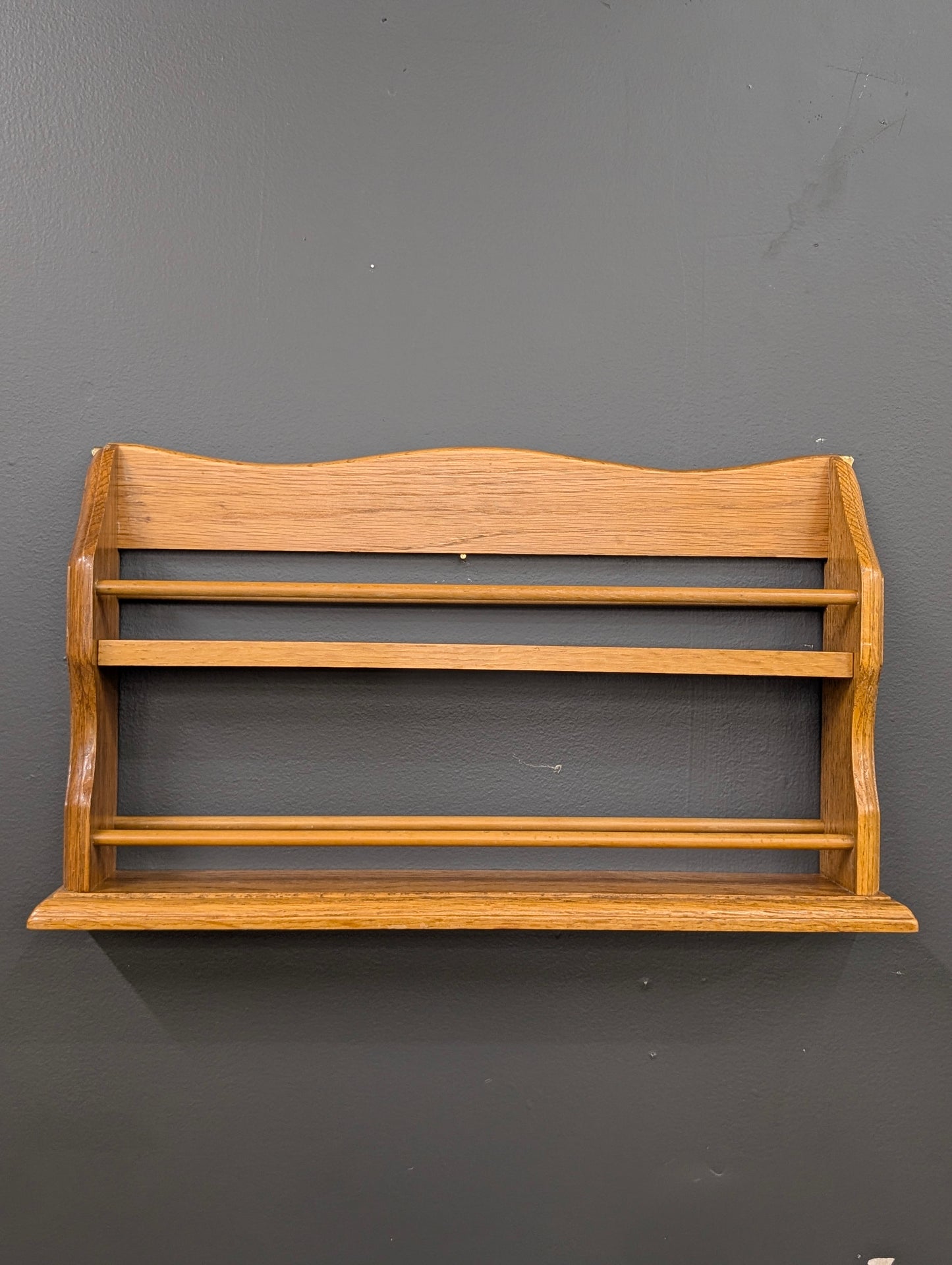 Wooden spice shelf