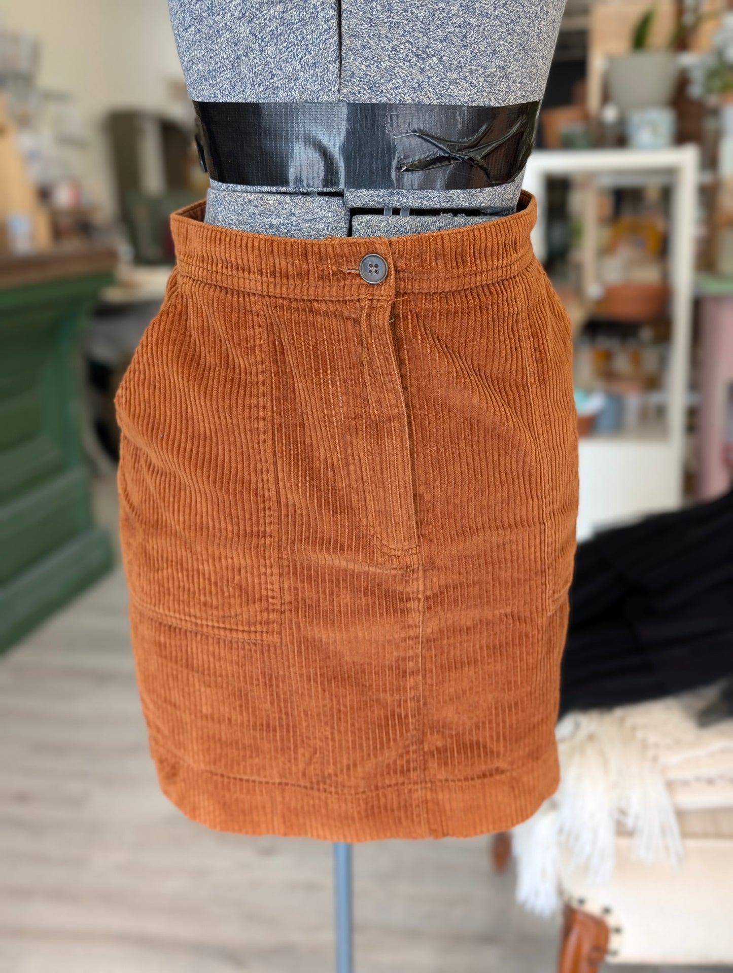 Rust corduroy skirt