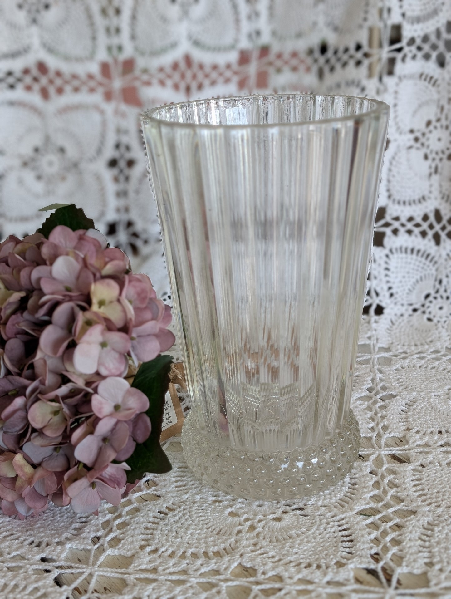 Large clear flower vase