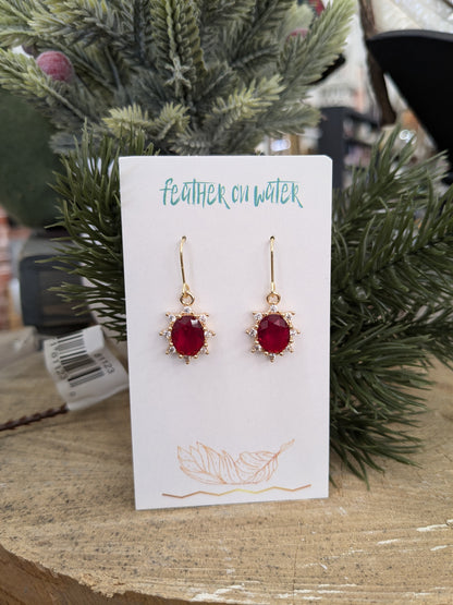 Oval Starburst Earring