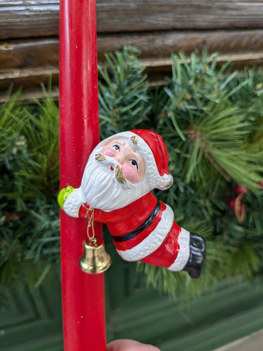 Vintage candle Santa with bell