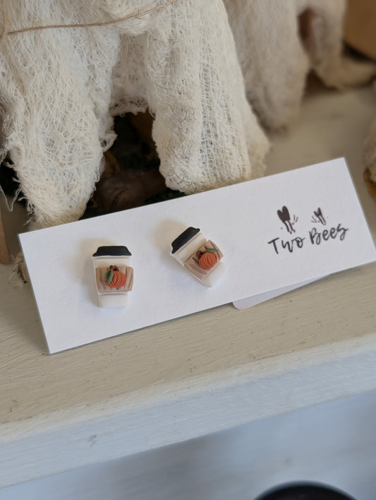Pumpkin Spice Latte Studs