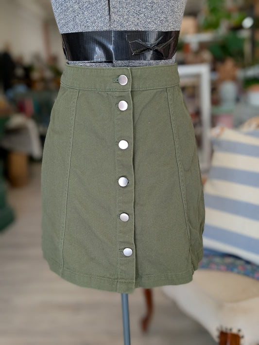 Button up mini skirt