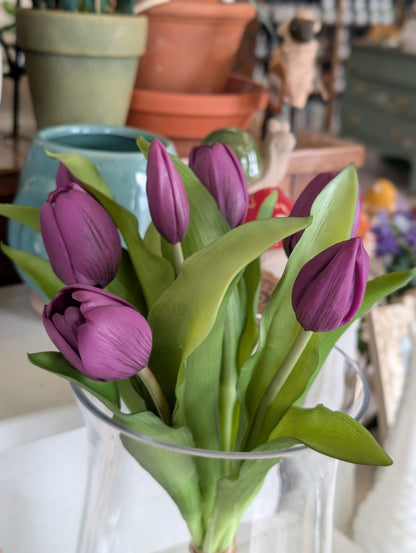 12" fresh Touch Tulips - Purple