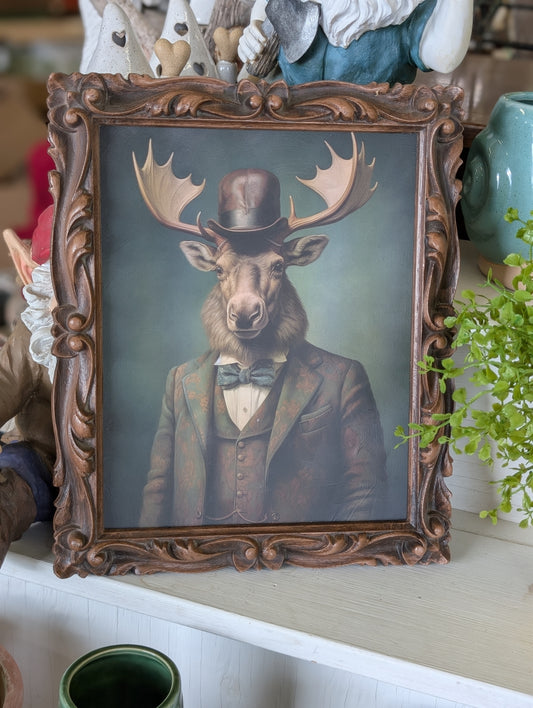 Moose Wooden Framed Print