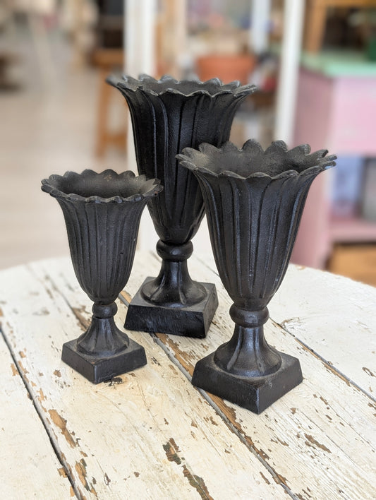 Metal flower vase