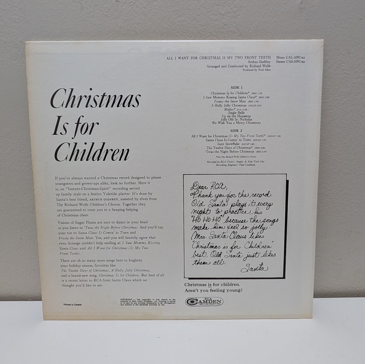Arthur Godfrey All I Want For Christmas LP