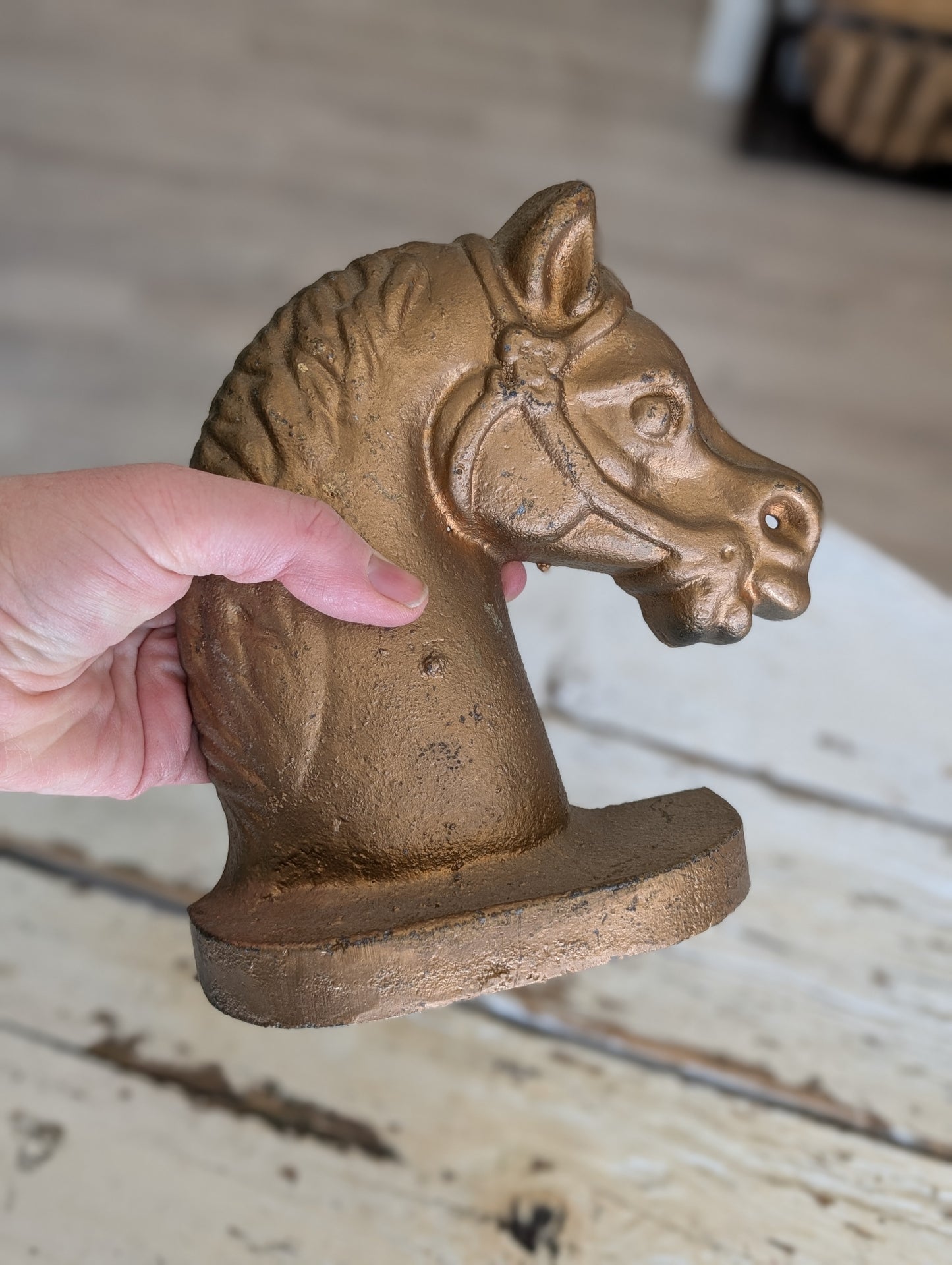 Horse cast iron door stop