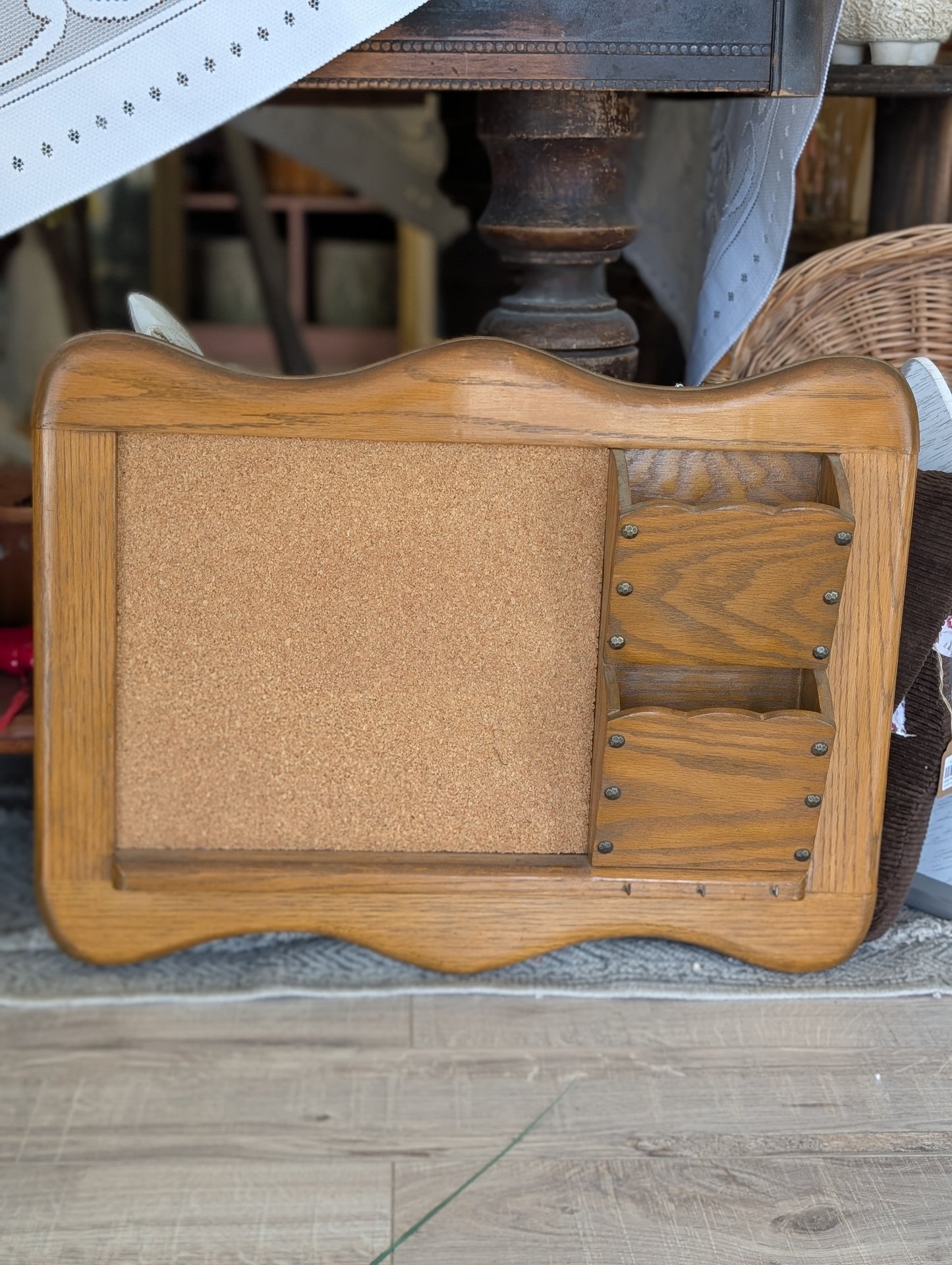 Oak wall message board