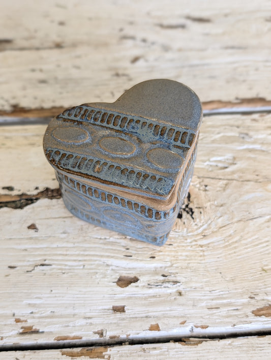 Pottery heart jar