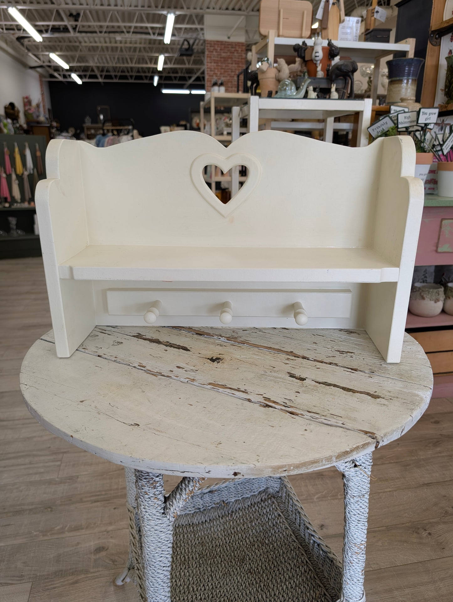 White wooden shelf