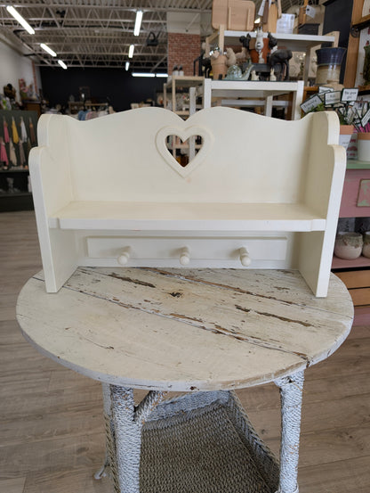 White wooden shelf