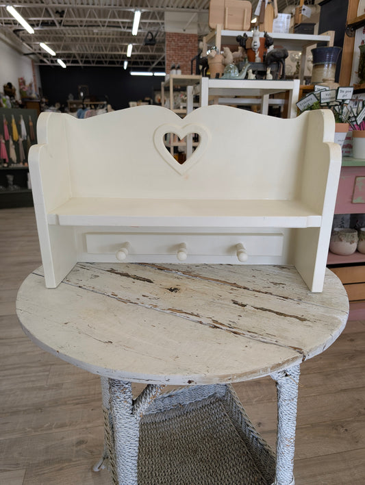 White wooden shelf