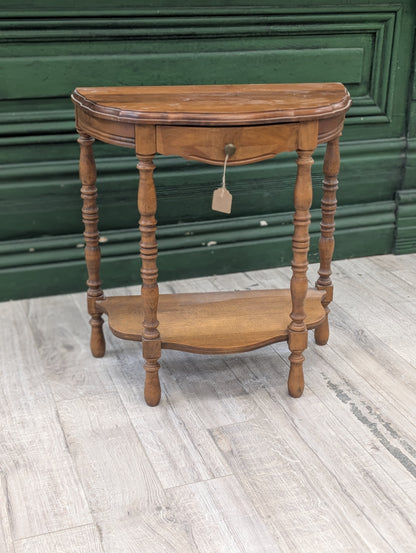 Wood half moon side table