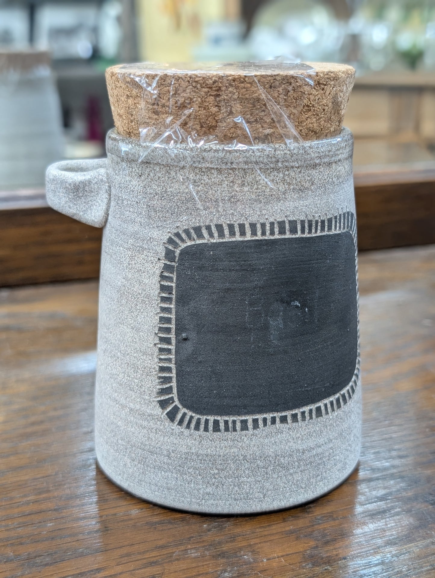 Ceramic container with cork