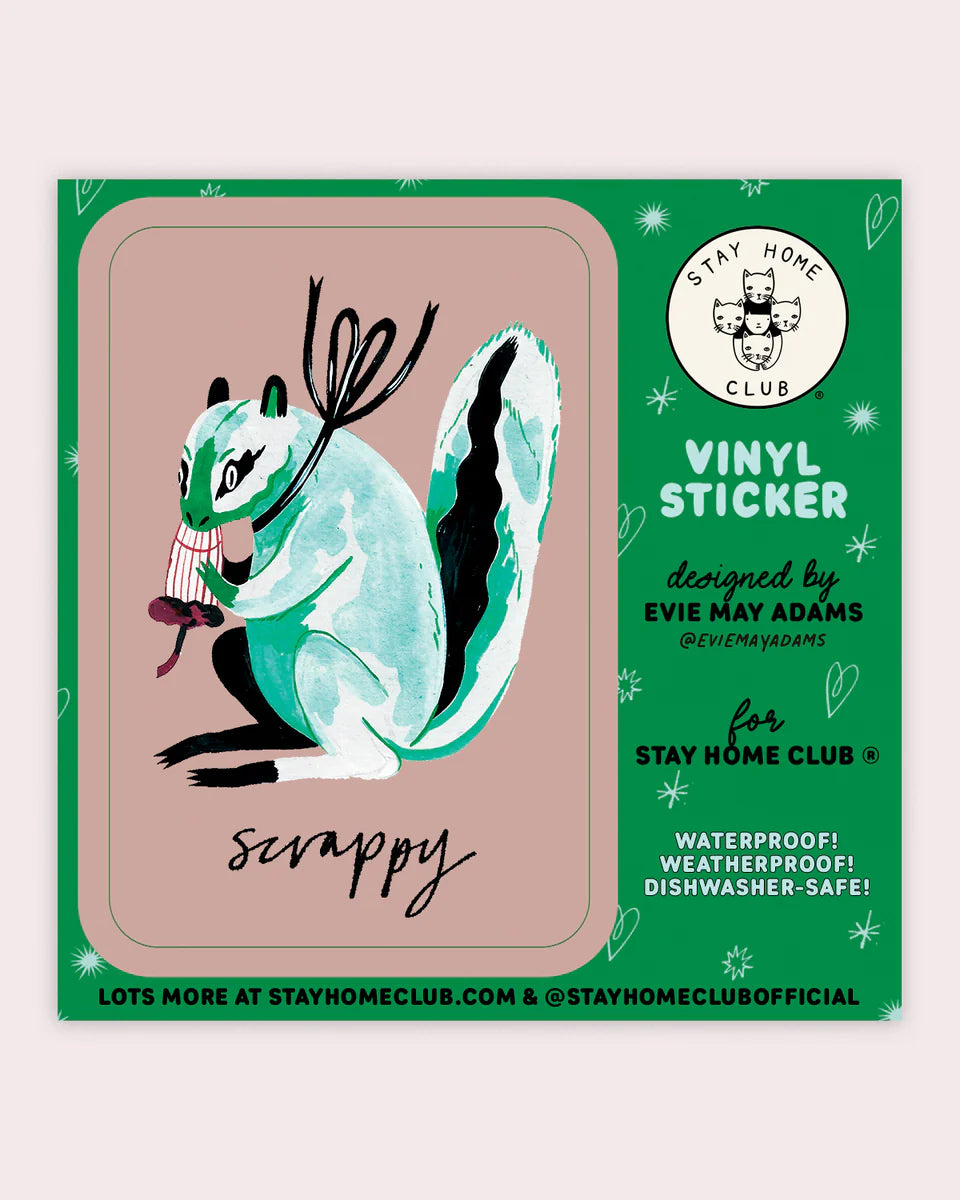 Scrappy Squirrel Vinyl Sticker