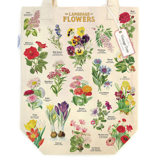 language of flowers tote bag