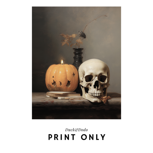 Skull and Pumpkin Print