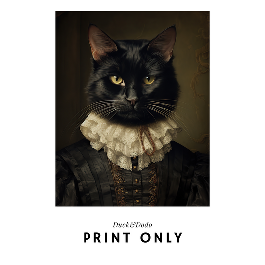 Dapper Black Cat Print