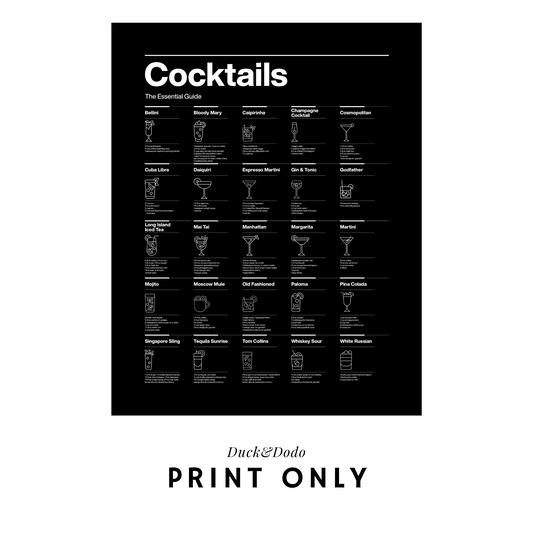 Black Cocktails Print