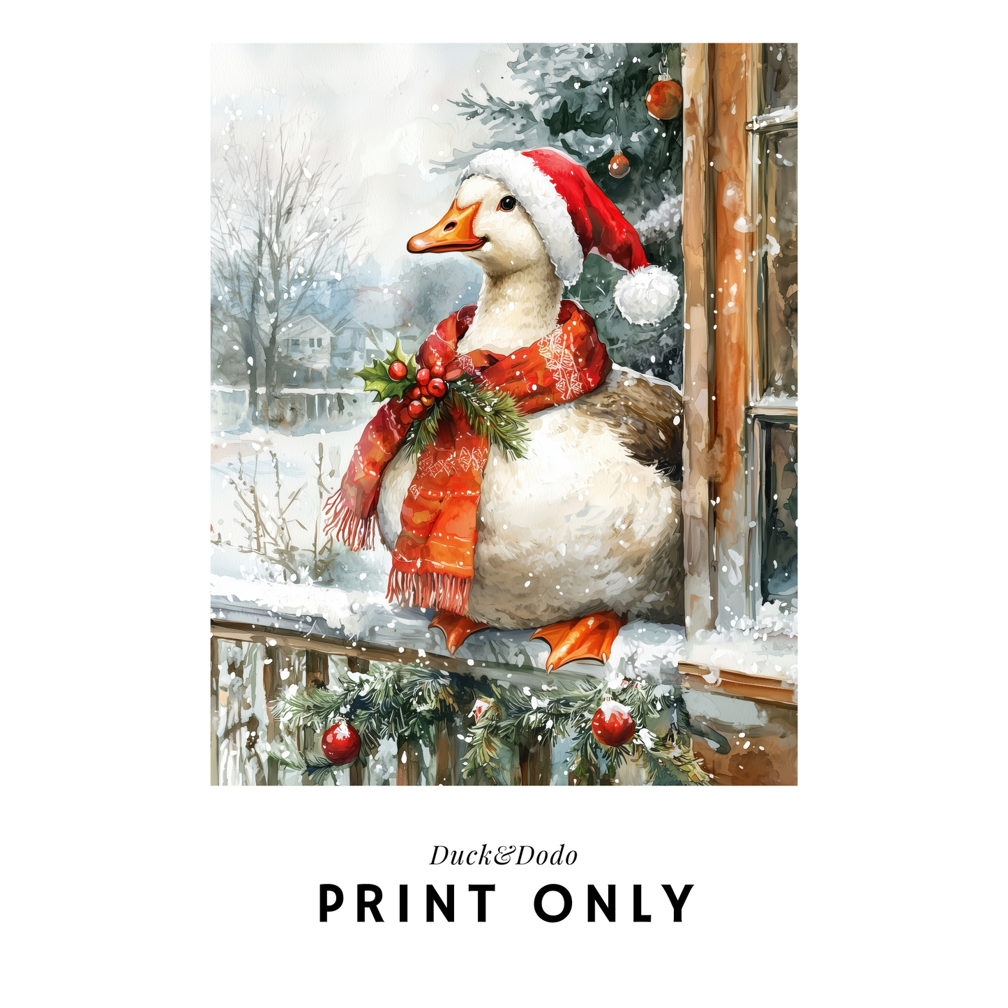 Holiday Goose Print