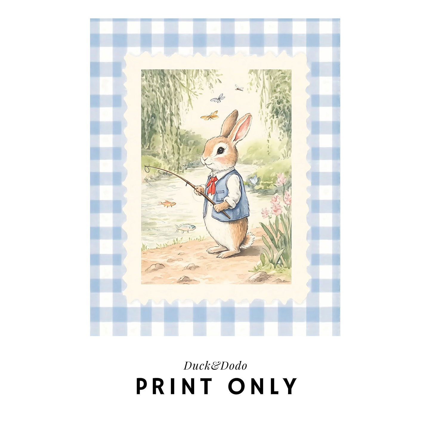 Fishing Bunny Print