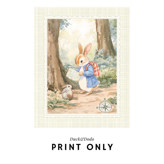 Bunny with Map Print