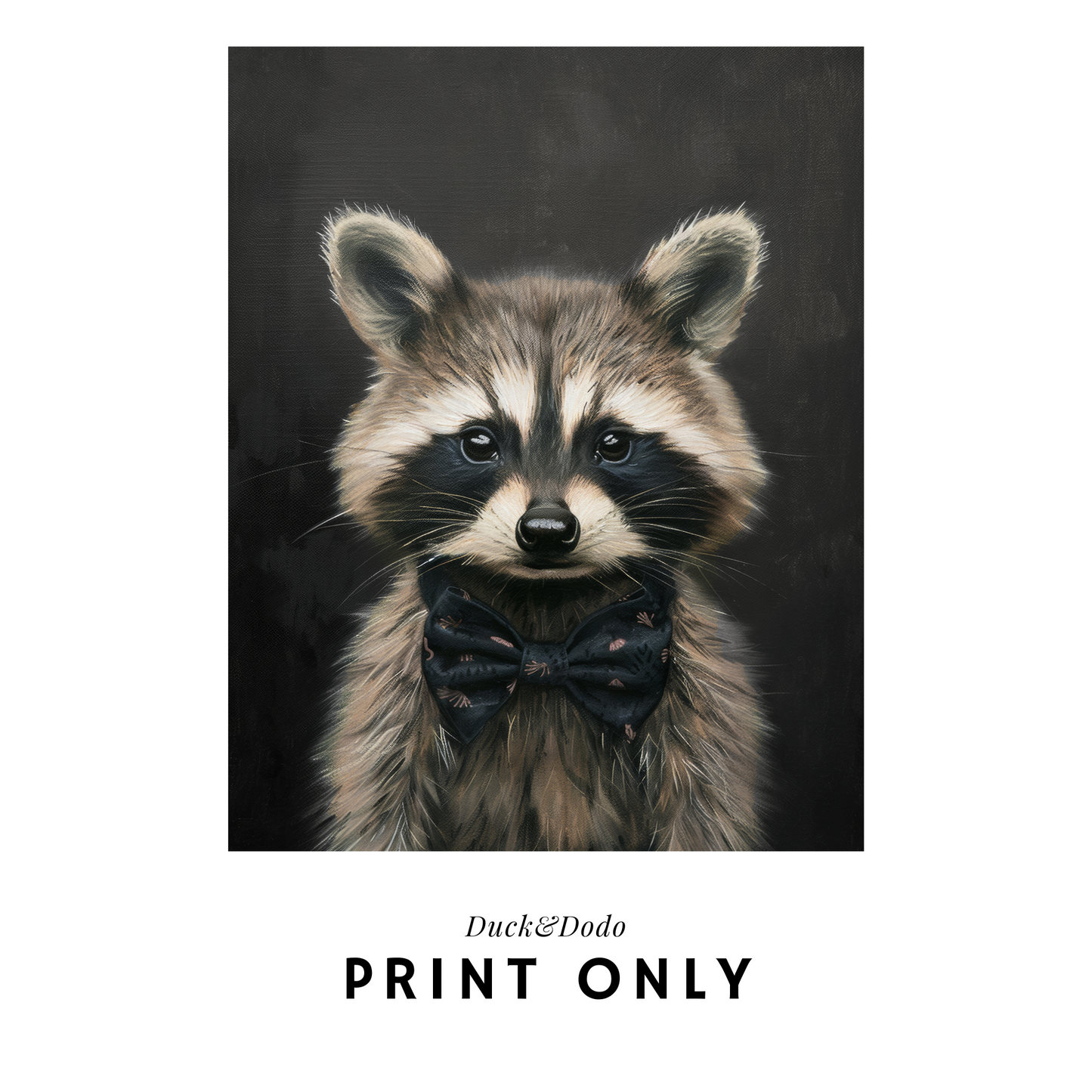 Racoon with bowtie Print