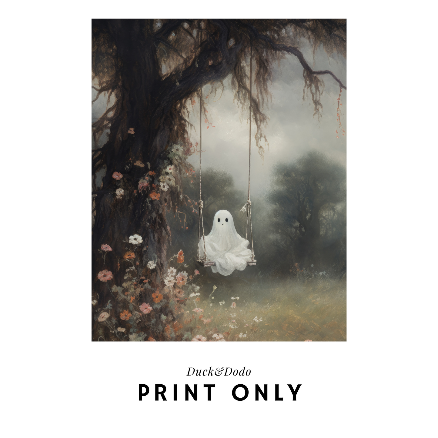 Swinging Ghost Print