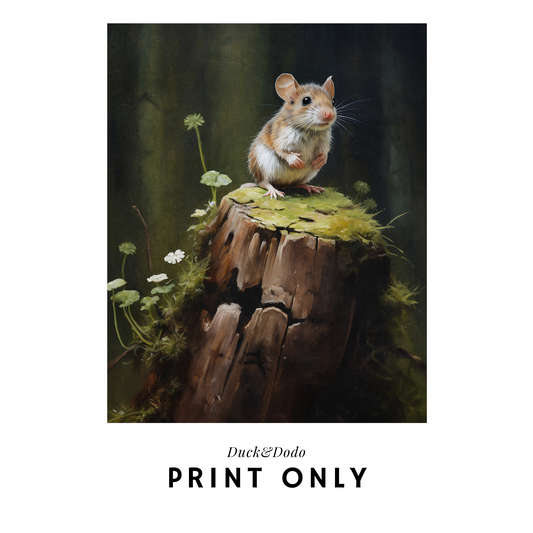 Mouse on a log print