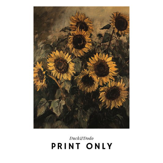 Moody Sunflower Print