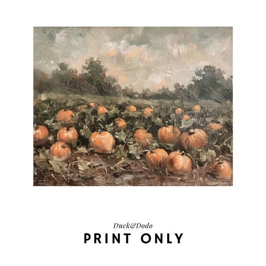 Pumpkin in Field Print