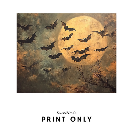 Bat in Moon Print