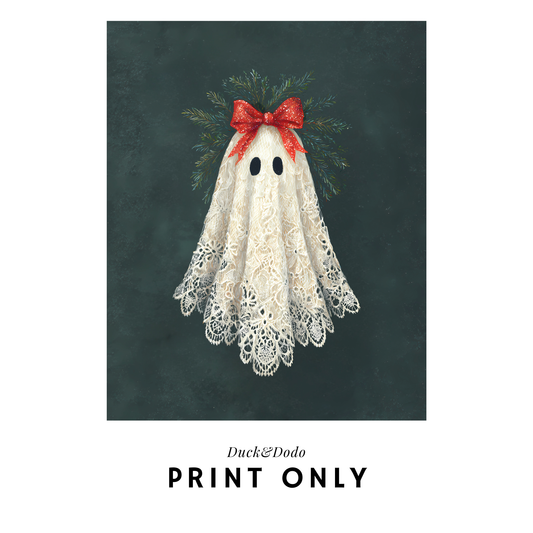 Festive Lacy Ghost Print