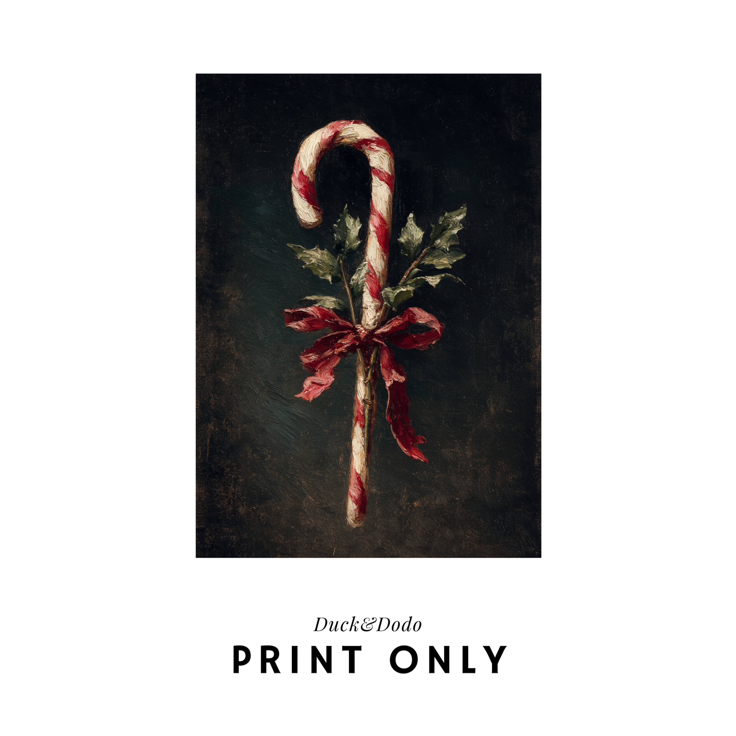 Black Candy Cane Print