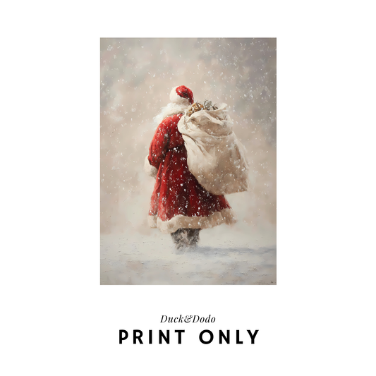 Walking Away Santa Print
