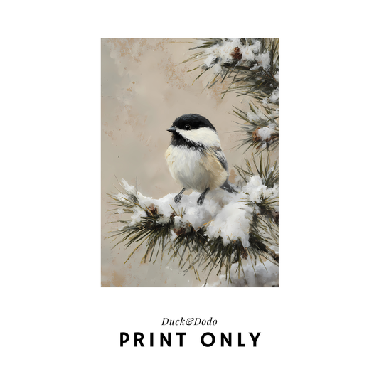 Bird in Winter Tree Print
