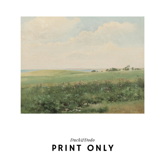 Green Field Faux Painting Print